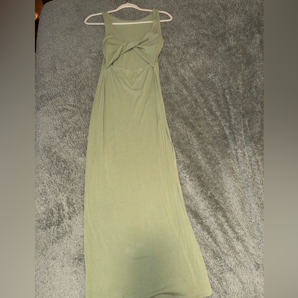 l*space Olive Green Maxi Dress with Twist Front